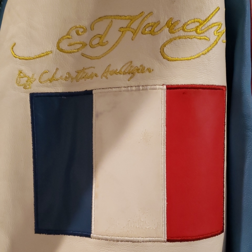 Ed Hardy leather boomer